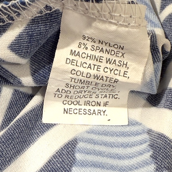 Barbara Gerwit EUC Size XS Pretty Geometric Blues & White Tunic Top Dress (0564) - Picture 8 of 8